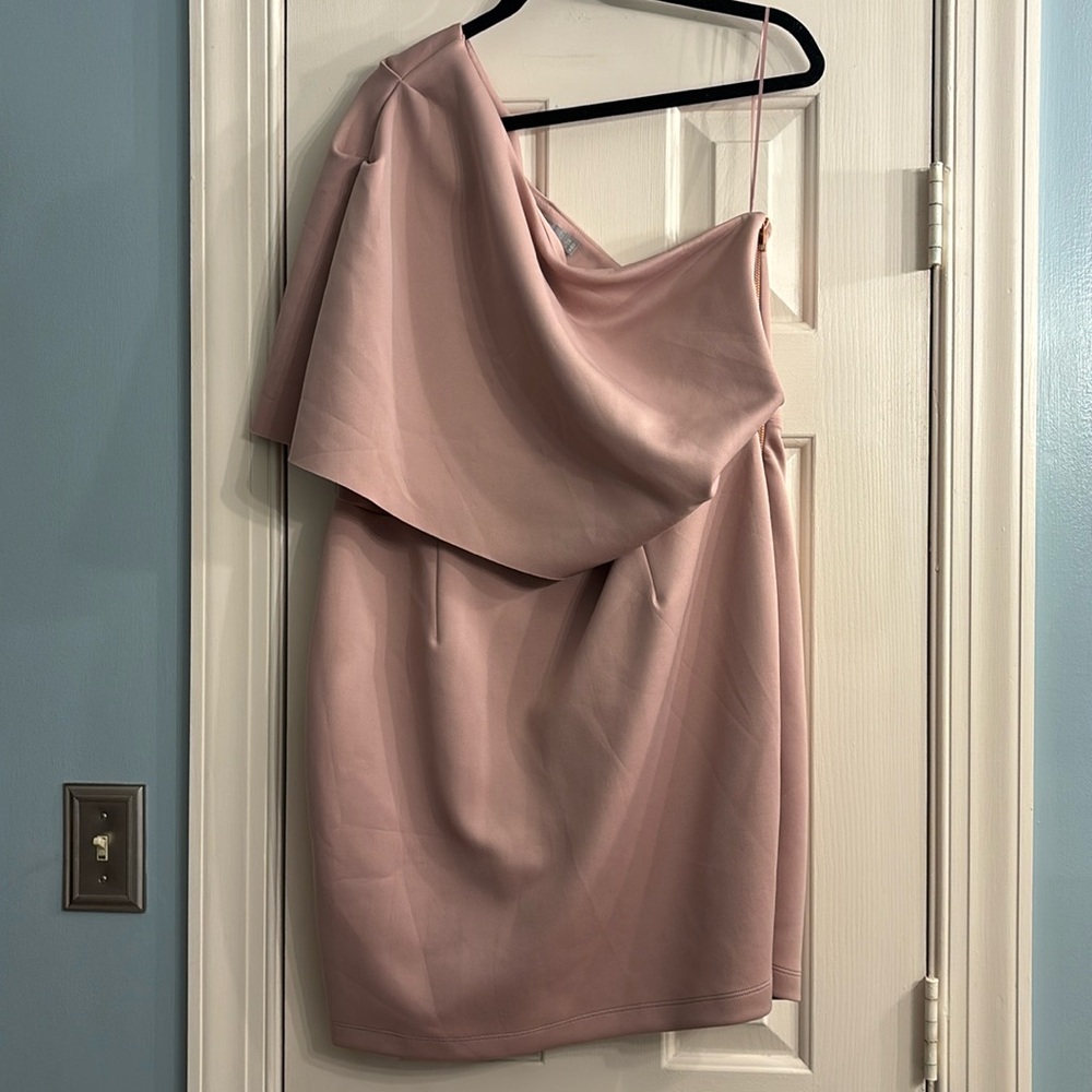 ASOS one shoulder drape dress bodycon
